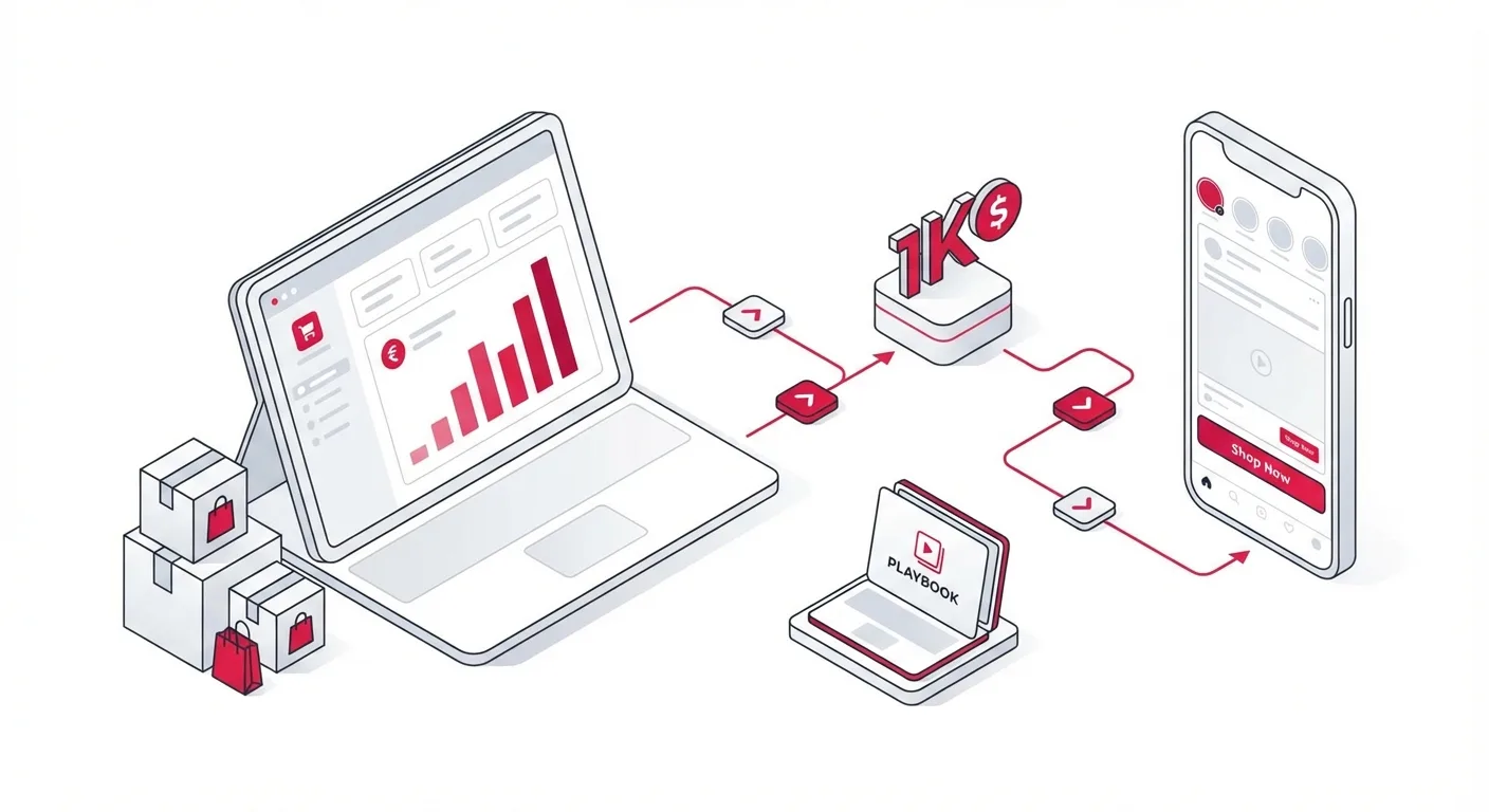 Person counting cash earnings from TikTok affiliate marketing sales on mobile phone displaying $1,247 daily revenue